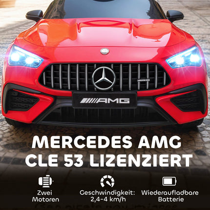 Dětské elektrické autíčko, design Mercedes, 12V, ovládání, LED, červená