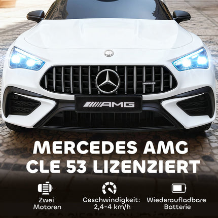 Kids Electric Car, Mercedes Design, 12V, Remote, LED, White