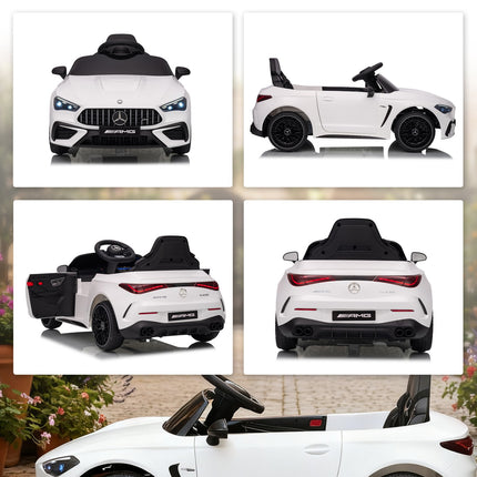 Kids Electric Car, Mercedes Design, 12V, Remote, LED, White