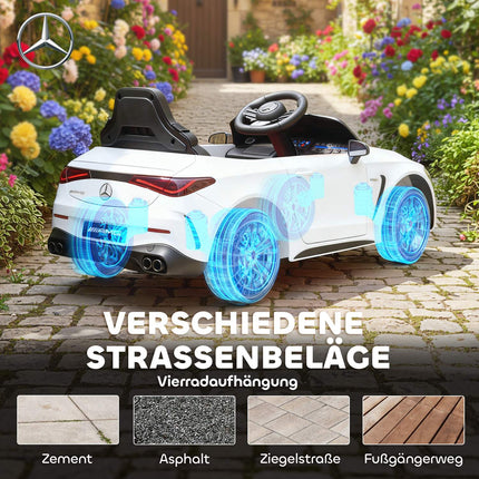 Kids Electric Car, Mercedes Design, 12V, Remote, LED, White
