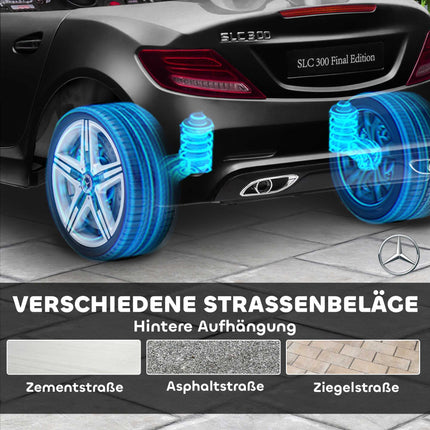 Kids Electric Car with LED Lights, Music, Black, 3-5 km/h