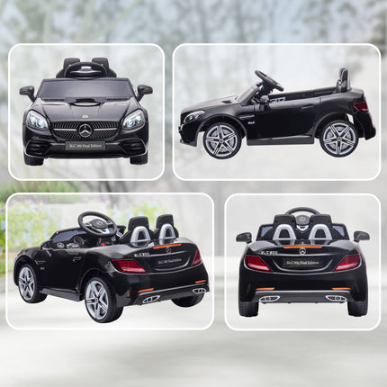 Kids Electric Car with LED Lights, Music, Black, 3-5 km/h