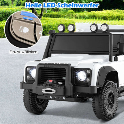 Dětské elektrické autíčko s dálkovým ovládáním, bílá, baterie 12V