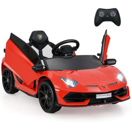 Dětské elektrické autíčko s dálkovým ovládáním, LED světla – červené Lamborghini