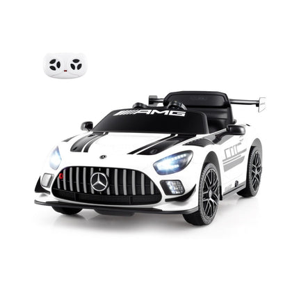 Kids Electric Car with Remote – Mercedes-AMG GT3, 12V, White