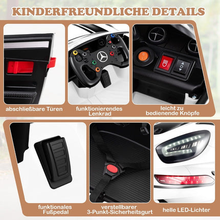 Kids Electric Car with Remote – Mercedes-AMG GT3, 12V, White