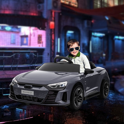 Kinder-Elektroauto mit Fernbedienung, Sicherheitsgurt, Musik, Grau