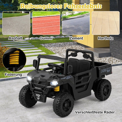 Kinder Elektro-Muldenkipper mit Fernbedienung, 12V, Schwarz