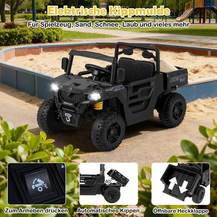Kinder Elektro-Muldenkipper mit Fernbedienung, 12V, Schwarz