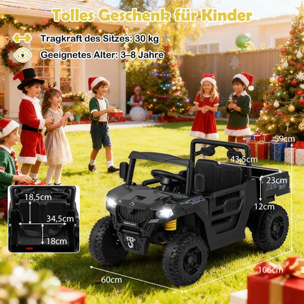 Kinder Elektro-Muldenkipper mit Fernbedienung, 12V, Schwarz