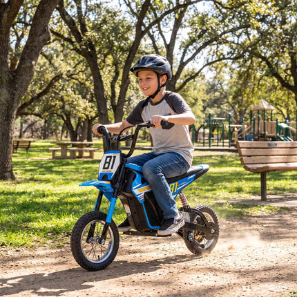 Kids Electric Motorbike 24V 250W with Rear Suspension, Disc Brake, Ages 8-12