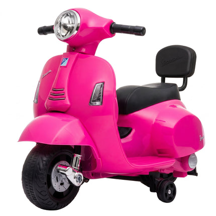 Kids Electric Motorbike with Training Wheels and Backrest, 18–36 Months, Pink