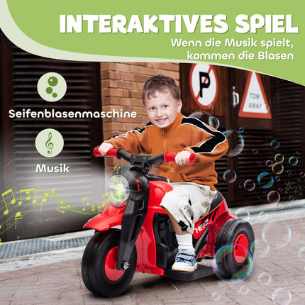 Elektrische kindermotor, 6V met muziek, 2,5-3 km/u, leeftijd 2-5
