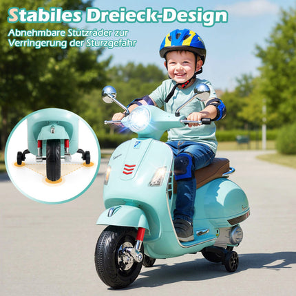 Kinder-Elektromotorrad mit LED-Lichtern, Grün