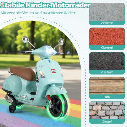 Kinder-Elektromotorrad mit LED-Lichtern, Grün