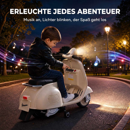 Kids Electric Motorcycle with Training Wheels & Music