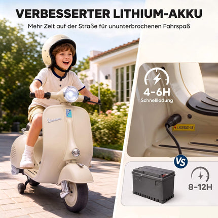 Kids Electric Motorcycle with Training Wheels & Music
