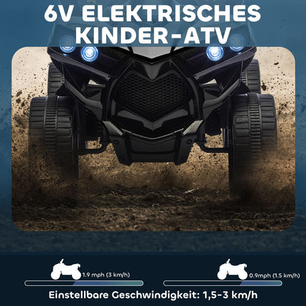 Dětská elektrická čtyřkolka 6V s jízdou vpřed/vzad, hudba, LED