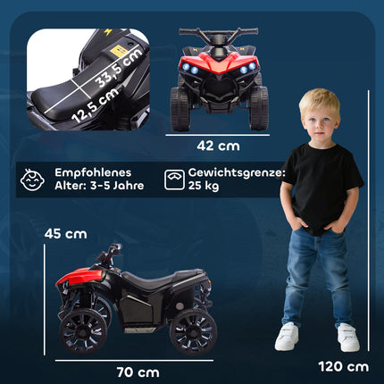 Kinder Elektro Quad 6V mit Vor-/Rückwärtsgang, Musik, LED