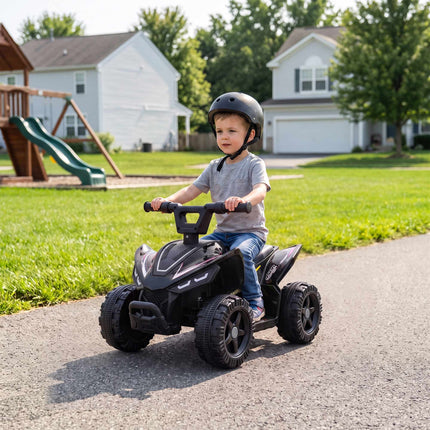 Kids Electric Quad 6V with Lithium Battery, Button Control, Black, 18-48 Months