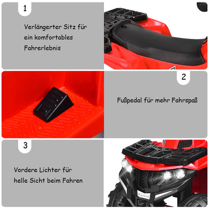 Kinder Elektro Quad ATV 6V, Licht, Musik, Vorwärts Rückwärts