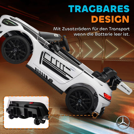 Kids Electric Ride-On Car, 12V Battery, LED Lights, White