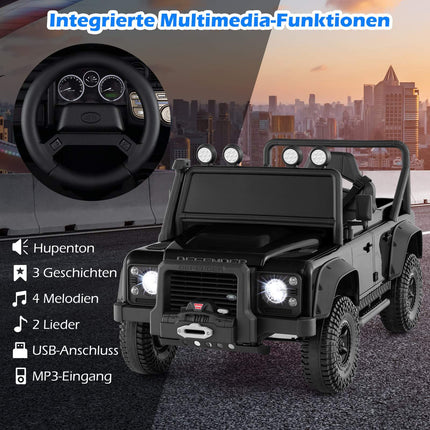 Kinder Elektro-Rutschauto mit Fernbedienung, Schwarz, 12V Akku