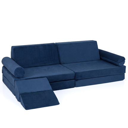 Kinderspielsofa-Set aus Schaumstoff, 10-teilig, Klettern und Krabbeln, Blau