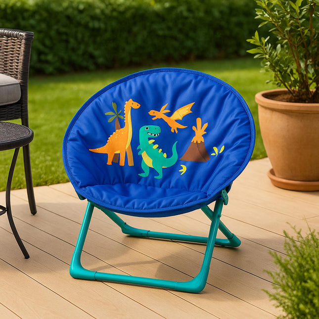 Kids Foldable Moon Chair with Animal Design
