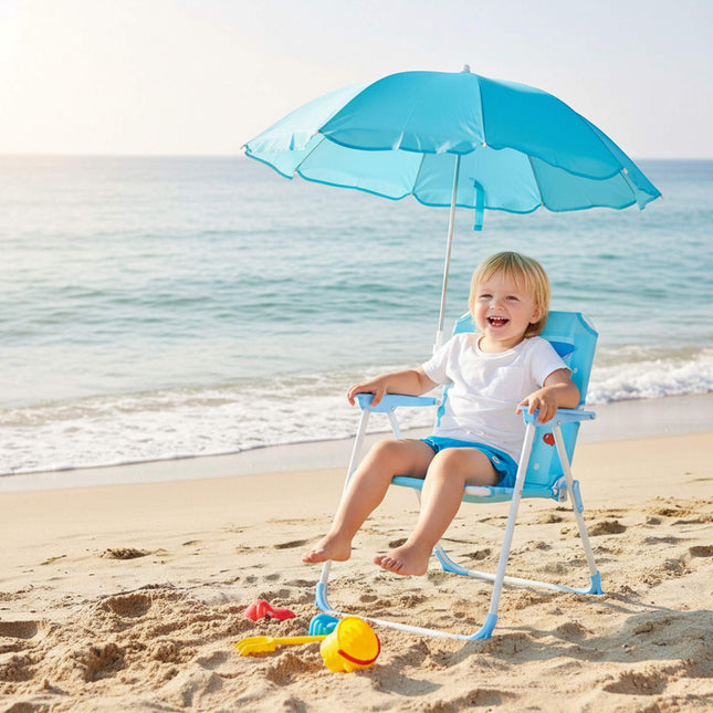 Kinder-Klappstuhl mit Sonnenschirm – Leicht, tragbar