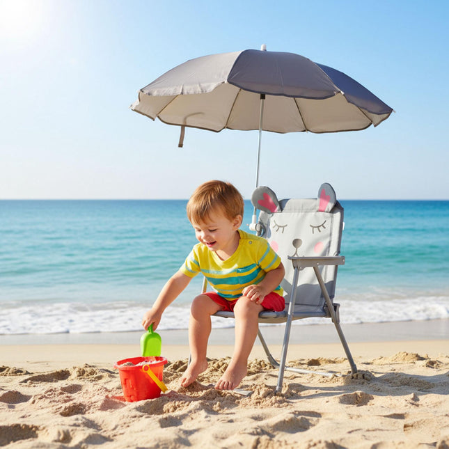 Kinderklappstuhl mit Sonnenschirm – Leicht, Tragbar