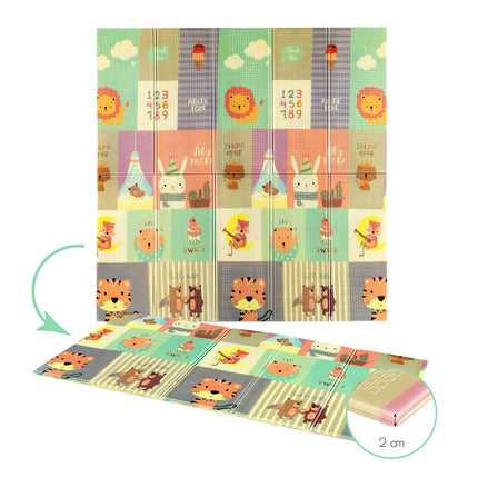 Faltbare Kinderspielmatte, Zoo-Design, 195x180cm
