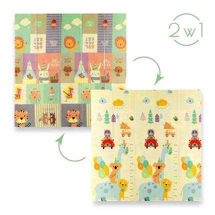 Faltbare Kinderspielmatte, Zoo-Design, 195x180cm