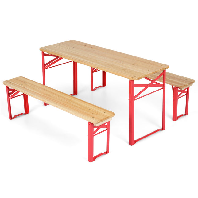 Kinder Picknicktisch- und Bankset, klappbar, Tannenholz, 110 cm