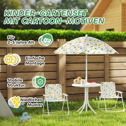 Kinder Klapptisch-Set mit Schirm, Tiermotiv