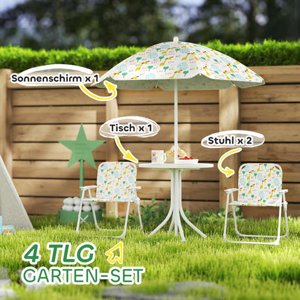 Kinder Klapptisch-Set mit Schirm, Tiermotiv