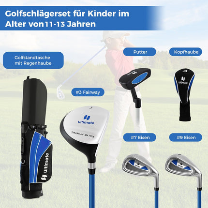 Dětská sada golfových holí pro praváky, 11-13 let, modrá