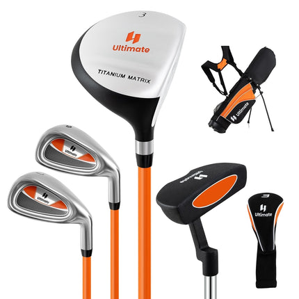 Kinder-Golfschlägerset, Rechtshänder, Alter 8-10, Orange