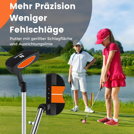 Kinder-Golfschlägerset, Rechtshänder, Alter 8-10, Orange