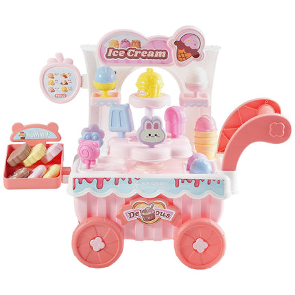 Kids Ice Cream Cart Playset, 27-Piece, Lights and Sounds