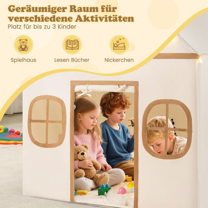 Kids Indoor Play Tent with Star Lights & Soft Mat