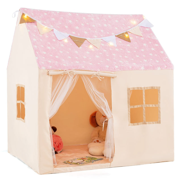 Kinder Indoor-Spielhaus mit Matte & Sternenlichtern