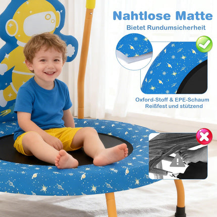 Kinder-Indoor-Trampolin mit Griff, 71 cm, Astronauten-Design