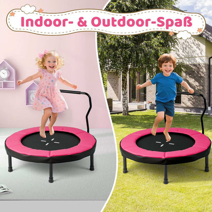 Kids Indoor Trampoline with Removable Handle, 102 cm, Pink