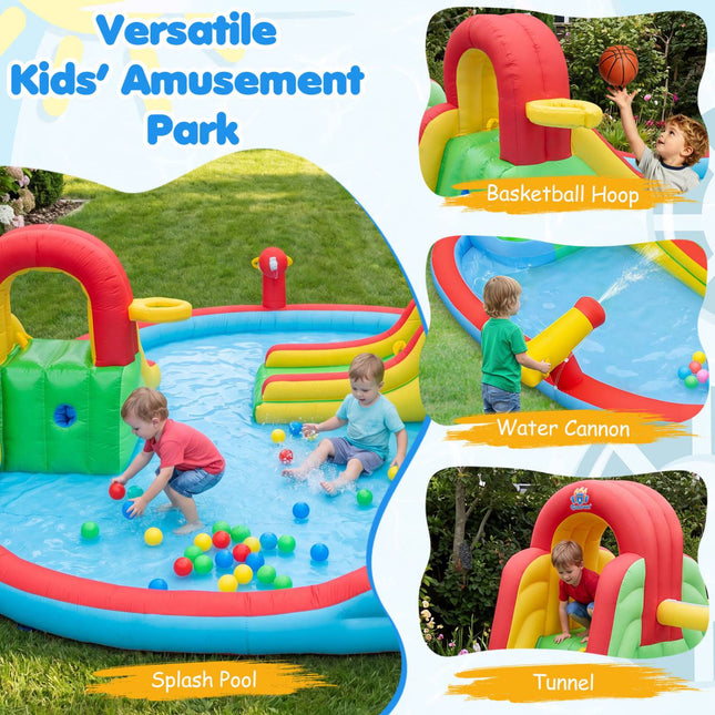 Aufblasbarer Wasserpark für Kinder mit Rutschen & Planschbecken
