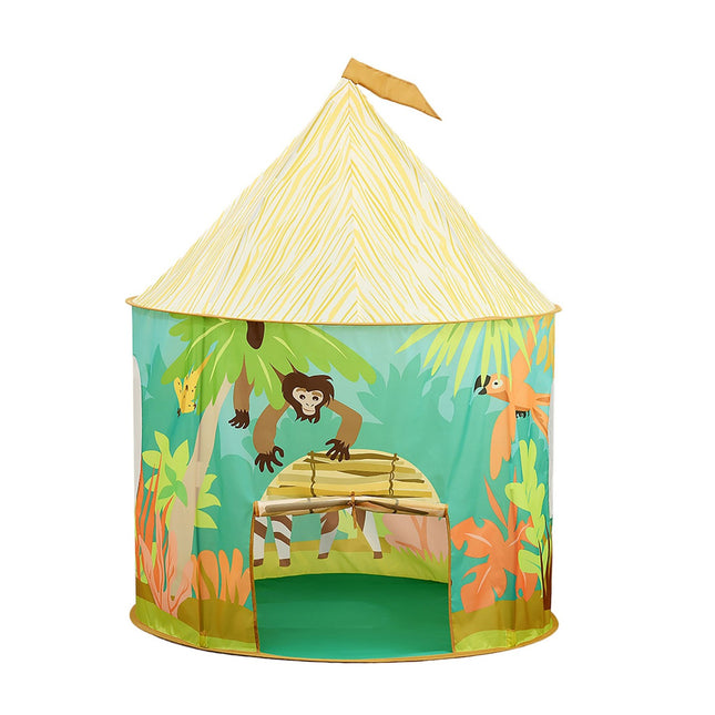 Kinder-Spielzelt Dschungel – Abenteuerhütte für drinnen/draußen
