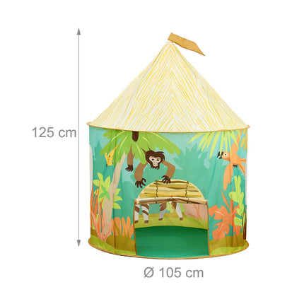 Speeltent voor kinderen in de jungle - binnen-/buitenavonturenhut