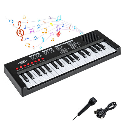 Kids Keyboard Piano, 37 Keys, 8 Rhythms & Sounds, Black