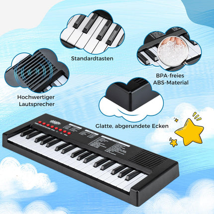 Kids Keyboard Piano, 37 Keys, 8 Rhythms & Sounds, Black