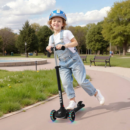Kids Kick Scooter, 3-Wheel, Light-Up Wheels, Adjustable Handlebar